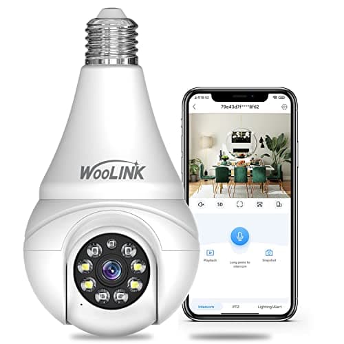 2K Light Bulb Security Camera, 5/2.4GHz WiFi Security Cameras Wireless, 360° Bulb Cameras for Home Security, Motion Detection and Alarm, Two-Way Talk, Color Night Vision