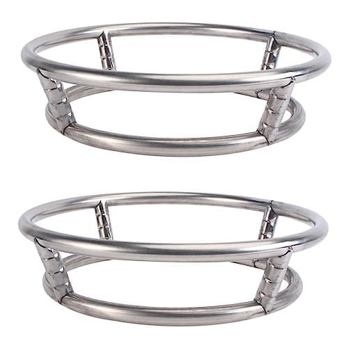CIYODO 2pcs Wok Rack Griddle Metal Shelf Pot Holders Cooking Wok Ring Stainless Steel Steamer Fish Steamer Steam Rack Stainless Pot Holder Stainless Pot Loop Rack Bold