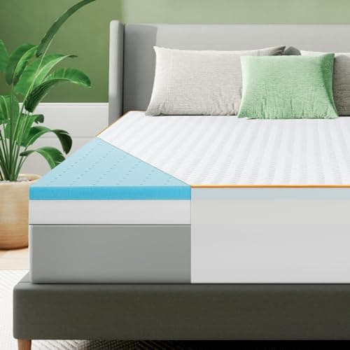 Firm Full Size Mattress Topper, 3 Inch High Density Support Memory Foam with Washable Deep Protector, Bed Topper with Ventilated Design, Enhanced Support for Back Pain&Pressure Relief, CertiPUR-US