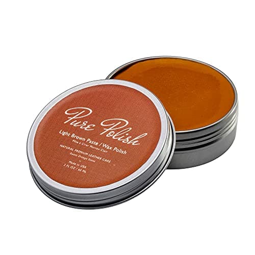 Pure Polish Premium Natural Light Brown Shoe Paste Wax Polish - 2 oz