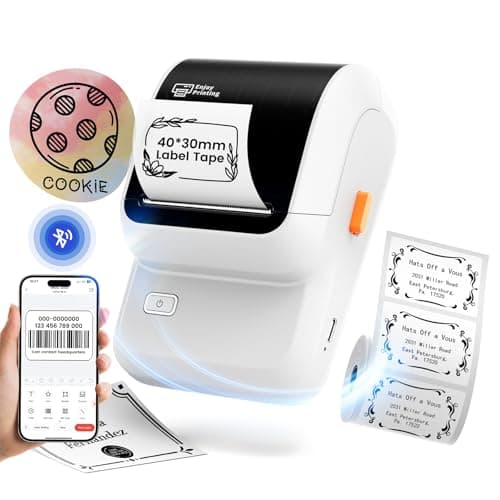 Label Maker Machine with Tapes,Address Label Maker Output 0.78''-2'' Paper, M100 Thermal Label Maker with 1000 Icons, Bluetooth Label Printer for Small Business,Home Use,Kitchen,Name Tag,School,White