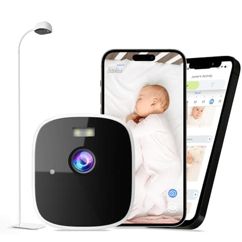 Instababy Smart Baby Monitor with Floor Stand, 2K Crib Camera with AI Breathing Monitor, No Wearables WiFi Baby Camera, Night Vision, Baby Sleep Tracker, Cry & Motion Alerts, Diaper & Feeding Record