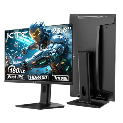 KTC 24 inch Gaming Monitor QHD 180Hz, Fast IPS 1440p Computer Monitor, Up to 185Hz, 1ms, G-Sync/FreeSync, HDR400, Height Adjustable, 2 x HDMI, 1 x DP H24T7
