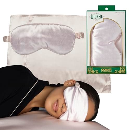 Wicked Glinda Satin Sleep Set - 1 Pillow Case & 1 Sleep Mask - Gifts for her - self Care - Scunci by Conair