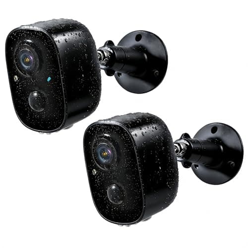 Security Camera Wireless Outdoor, Outdoor Camera Wireless 2-Way Talk Battery Powered Wi-Fi Cameras for Outside and Indoor 2K Night Vision AI Motion Detection Spotlight Siren Alarm IP65 Black 2Pack