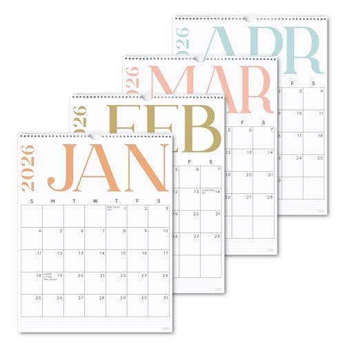S&O Modern Vertical Wall Calendar from January 2026-June 2027 - Tear-Off Monthly Calendar - 18 Month Academic Wall Planner - Hanging Organizer to Track Anniversaries & Appointments - 13.5"x10.5”in
