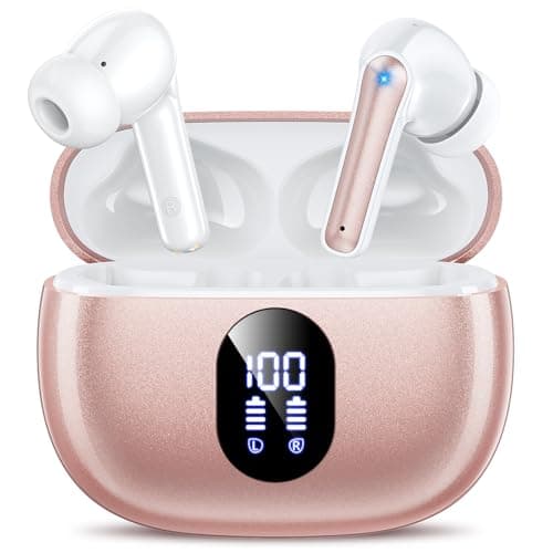 ZZU Wireless Earbuds, 2025 Ear Buds with Big Bass Stereo Sound, Lightweight Bluetooth Earbuds with 48 Hours Playtime, in-Ear Fit Earphones, IPX7, Hands-Free Calls with AI for iPhone, Android, Pad