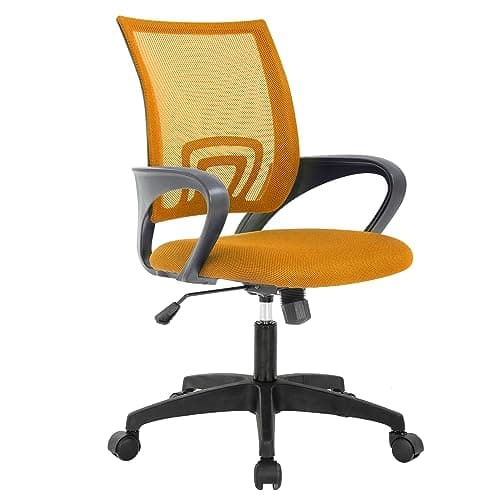 Home Office Chair Ergonomic Desk Chair Mesh Computer Chair with Lumbar Support Armrest Executive Rolling Swivel Adjustable Mid Back Task Chair for Women Adults,Orange