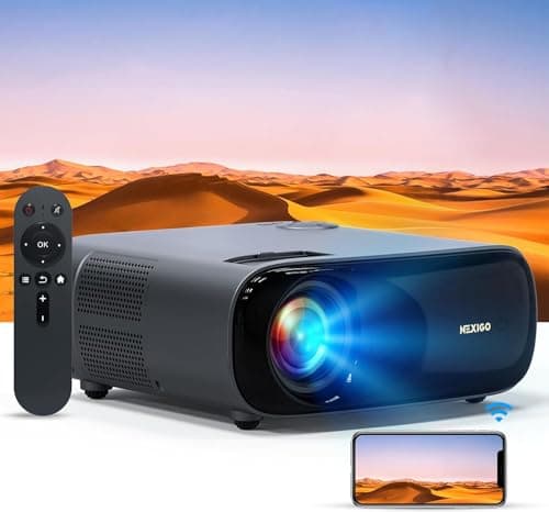 NexiGo PJ40 Movie Projector, Native 1080P, 4K Supported, 300 Inch, Auto Vertical Keystone, Zoomable, 20W Speakers, WiFi, Bluetooth 5.1, Compatible w/TV Stick, iOS, Android (Renewed)