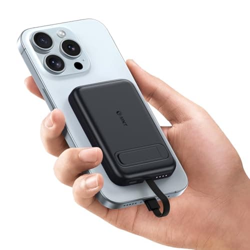 EMNT Mini Portable Charger, Portable Charger for iPhone, 5200mAh Smallest Power Bank with Built-in Cable, Battery Pack Compatible with iPhone 14, Plus, Pro Max,13,12,11,XS,XR,X,8,7,6s,AirPods etc