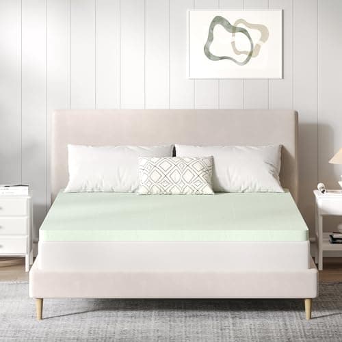 Novilla Mattress Topper King, 3-Inch Gel Memory Foam Mattress Topper for Cool Sleep & Pressure Relief, King Mattress Topper in a Box, CertiPUR-US Certified Foam, Green