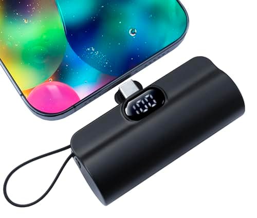 Mini power bank 5500mAh Portable Power Bank,Dual USB-C ports Cell Phone Power Charger, LCD LED Display Battery Compatible with iPhone17/16/15 plus/15 pro/15 pro Max/Android phone/Samsung/Moto/LG etc