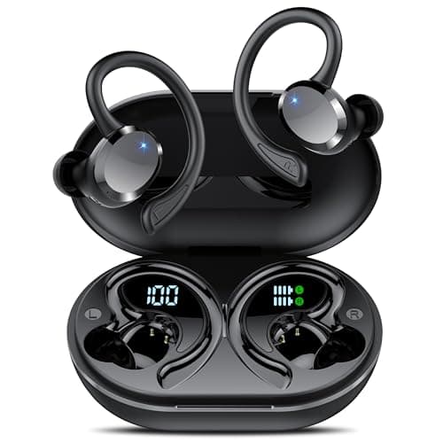 Ear Buds Wireless Bluetooth Earbuds, Bluetooth 5.4 Headphones 68hrs Playtime Sport Earphones with LED Display ENC Noise Cancelling Mic, IPX7 Waterproof Earbuds with Hook for Sports/Workout/Running