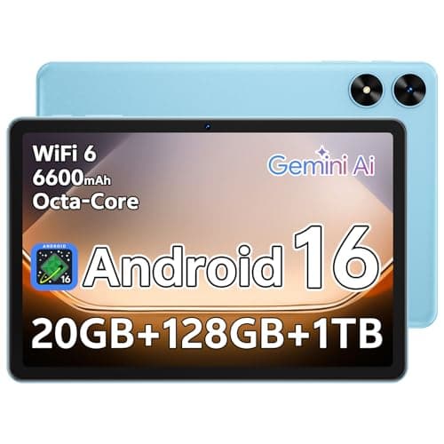 SHARECLOUD Tablet 10.1 inch Android 16 Tablet with Octa-Core Processor, 20GB RAM 128GB ROM 1 TB Expandable, 1280x800 HD IPS Touch Screen, GPS, 8H Battery, WiFi 6, BT 5.2, Dual Camera (Blue)