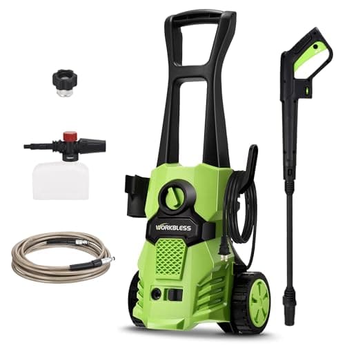 WorkBless Electric Pressure Washer, 4000 PSI 2.6 GPM Power Washer with Angle-Adjustment Nozzle, High Pressure Washer with Foam Cannon for Car, Driveway, Patios