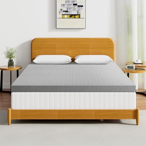 3 Inch King Size Memory Foam Mattress Topper, Charcoal Infused, Cooling Ventilation, Breathable Bed Topper for Pressure Relief Back Pain, CertiPUR-US Certified