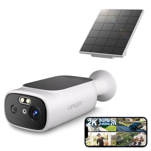 2K Solar Camera Outdoor Wireless-5/2.4Ghz WiFi Cameras for Home Security, AI Motion Detection, Color Night Vision, SD Card/Cloud Storage, Waterproof, Compatible with Alexa/Google Home (1 Camera)