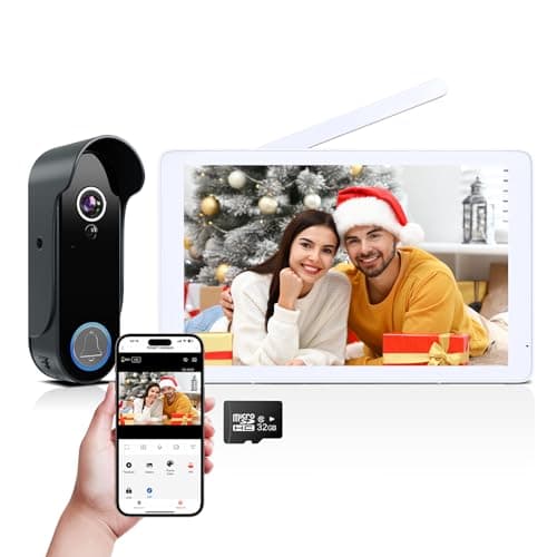 ACEBELL Wireless Video Intercom System Wire Free Doorbell Camera with 8" Touch Screen Monitor, 1080P HD Door Phone Kits, Motion Detection, TUYA APP, No Monthly Fees, Support 2.4G/5G WiFi