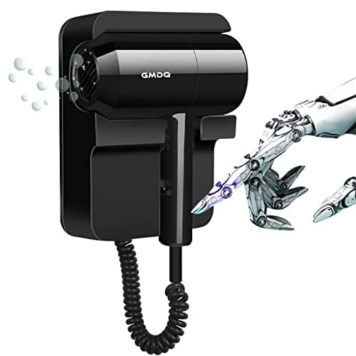 Hotel Wall Mounted Hair Dryer for Bathroom,Restroom Professional Blow Dryer,with Stand Rack,Specialised Motor for Salon,Fast Drying - Gifts【Massage Comb, Screws+ Adhesive】 110V