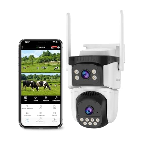 VSTARCAM 3MP+3MP Dual-Lens Outdoor Security Camera Wireless, 2K, 360° View, Color Night Vision, PIR Motion Detection, Spotlight Siren Alarm, 2-Way Talk, IP66 Weatherproof, Cloud/SD Storage