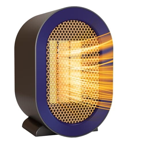 Portable Electric Space Heater - Matte Purple PTC Ceramic Heater with Thermostat for Quick Heating | Ideal for Quiet and Safe Use in Desks, Bedrooms, and Small Spaces