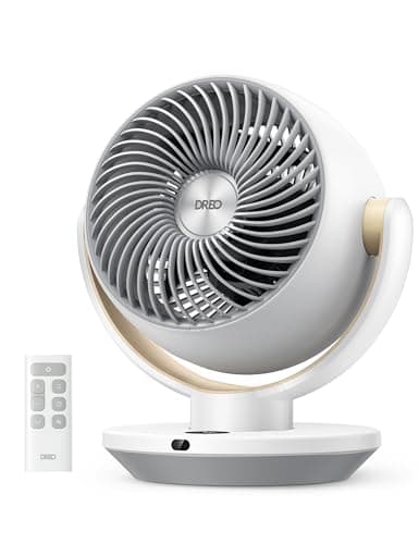 Dreo Fan for Bedroom, Desk Air Circulator Fans with Remote, 11 Inch Table Fan for Whole Room, 60ft Powerful Airflow, 120° Vertical Manual and 90° Oscillating, 4 Speeds, 8H Timer, 28dB Quiet, Home