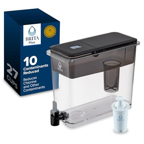 Brita UltraMax Large Water Dispenser with 1 BritaPlus Filter, 27 Cup Capacity, Black (Package May Vary)
