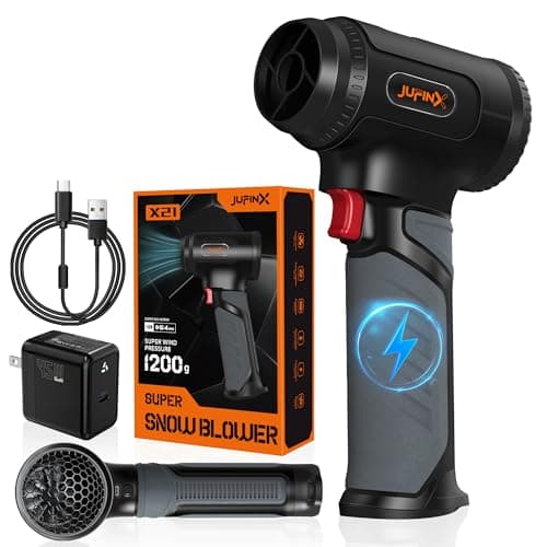 Snow Blower -64mm Supper Motor,756W Stepless Speed- Leaf Blowers,680CFM(1200g WindPressure), 3000mAh*8,30W Fast Charging,Cordless Leaf Blower for Leaves,Snow,House,Machine Room,Car Cleaning (X21)