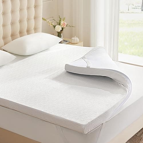 Eiayeebil 2 Inch Memory Foam Mattress Topper Twin, Memory Foam Pad with Removable & Washable Cover, Bed Topper for Back Pain, Non-Slip Ventilated Design, Twin Size