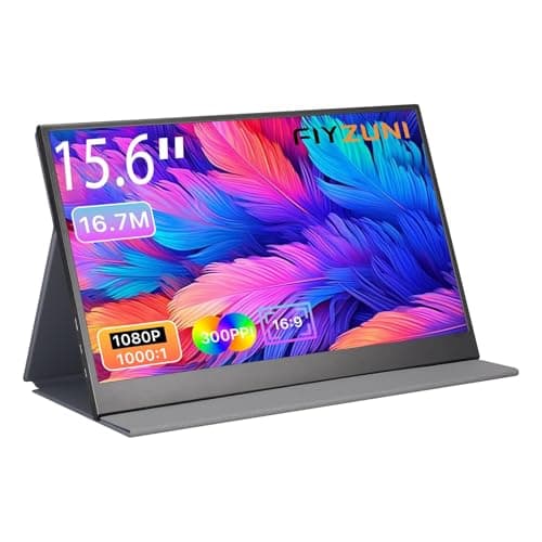 Flyzuni 15.6 inch Portable Monitor,1080P USB-C HDMI,Portable Monitor for Laptop, HDR Plug&Play,PC,Mac,Phone,PS,Xbox,Swich,IPS Ultra-Thin Zero Frame, Metal Case