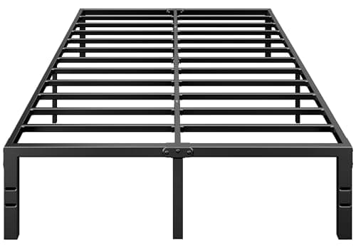 BedsPick Queen Bed Frame, Metal Platform Bed Frame Queen Size, Heavy Duty Sturdy Mattress Foundation, Noise Free, Easy Assembly, Steel Slats Support, No Box Spring Needed, Black