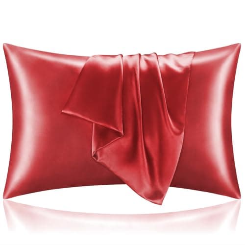 BEDELITE Satin Pillowcase for Hair and Skin, Super Soft and Cooling Similar to Silk Pillow Cases 2 Pack with Envelope Closure, Gift for Women Men(20"x26" Standard Size, Baked Apple)