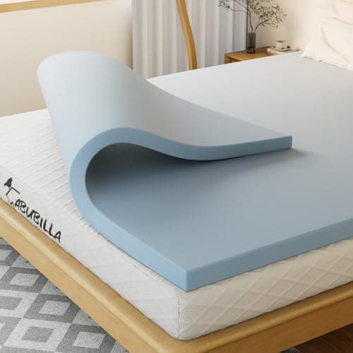 3 Inch Full Mattress Topper,Full Size Memory Foam Mattress Topper,Cooling Gel Soft Mattress Relieves Back Pain,Good air Permeability,CertiPUR-US Certified,Light Blue