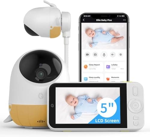 Pro Video Baby Monitor with Cameras, 5 Inch Split Screen and APP