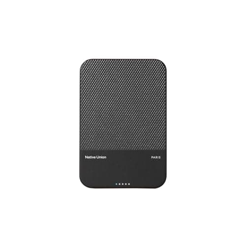 Native Union (Re Classic Power Bank | Magnetic - Qi2 MagSafe Compatible 5000mAh 15W Portable Charger - USB-C Cable Included - Compatible with iPhone Air, 17, 17 Pro Max, AirPods Pro 3 & More (Black)