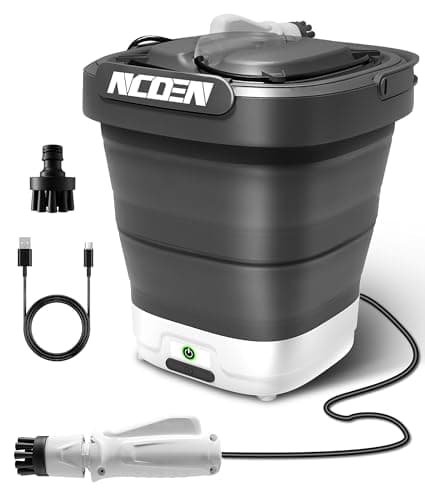 Portable Pressure Washer Cordless with 12L Tank, Electric Pressure Washer Battery Powered, 35 Mins Battery Life, Type-C Rechargeable, Foldable Design, 2 Nozzles for Car, Bike, Pet, Garden, Camping