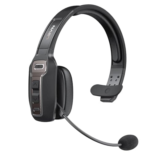 LEVN Bluetooth Headset with Microphone, Trucker Bluetooth Headset with AI Noise Cancelling & Mute Button, Wireless On-Ear Headphones 60 Hrs Working Time, for Trucker Home Office Remote Work Zoom Gray