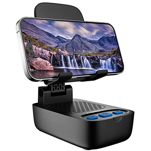 Gifts for Men Women,Birthday Gifts,Cell Phone Stand with Wireless Bluetooth Speaker, Punchy Bass & HD Stereo Sound Speaker for Home & Outdoors Compatible with iPhone/ipad/Samsung-Black