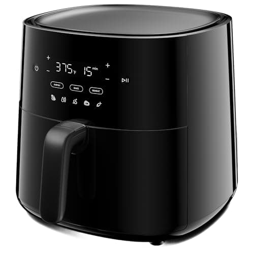 Frigidaire 3-in-1 Air Fryer, Large 5.3 QT Capacity, Digital Display, 3 Cooking Modes, 5 Recipe Presets, Automatic Shake Reminder, PFAS-Free Cooking Surfaces, Black