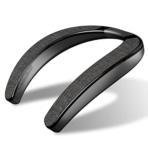 Smalody Bluetooth Speaker, Portable Wireless Neckband Home TV Speakers, Theater Stereo Surround Sound with Microphone, Wireless Loudspeaker for Outdoor Sports with Receiver