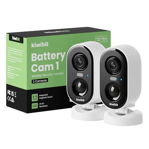 Kiwibit Security Cameras Wireless Outdoor, 2K Outside Camera for Home Security, Battery Camera, Magnetic Mount, AI Detection, Color Night Vision, Spotlight, Waterproof, 2.4GHz WiFi, Cloud & SD Storage