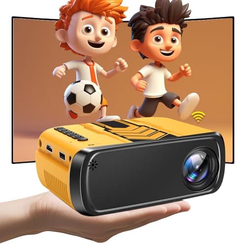 Mini Projector, iTJQ Portable Projector 1080P Supported for Indoor Outdoor Movies, Phone Projector Compatible with iOS/ Android, Laptop, TV Stick/ PS5, USB/HDMI/Type-C (Yellow, VF270)