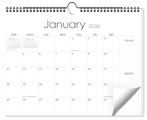 Aesthetic Wall Calendar 2025-2026, 17 Monthly Horizontal Hanging Calendar from August 2025 to December 2026, 14.5" x 11.5" Minimalist Modern & Simple Paper Wall Calendar for School, Home, Office