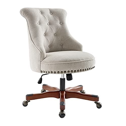 The Talia Beige Adjustable Seat Height Office Chair by Linon