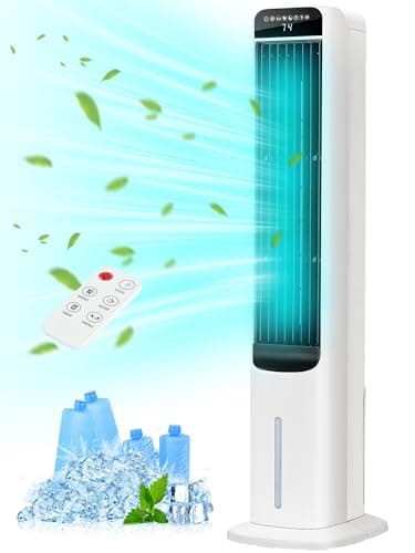 KEGIAN Cooling Fan That Blow Cold Air, Portable Evaporative Air Cooler, Swamp Cooler with 80°Oscillation, 3 Modes, 12H Timer, Remote, Bladeless Tower Fan for Home, Office, and Bedroom (41'')