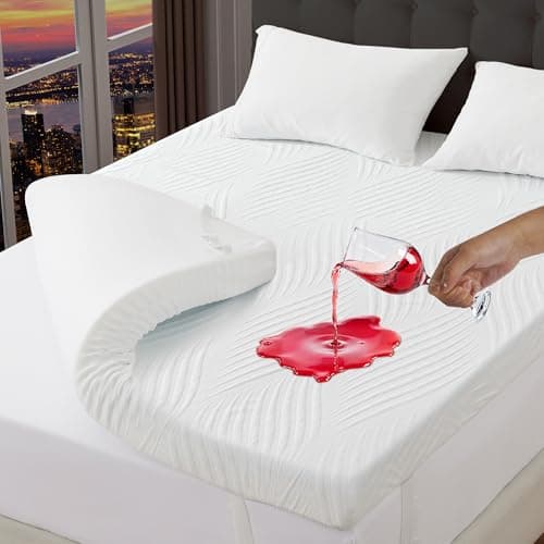 3 Inch Gel Memory Foam Mattress Topper Queen Size,Waterproof Mattress Pad Cover for Pressure Relief, Bed Protector Topper with Removable ,Soft & Sleep Peacefully