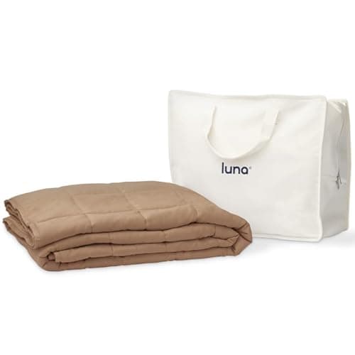 Luna Cooling Weighted Blanket for Adults – 100% Lyocell Rayon Soft Breathable - Quilted Weighted Cooling Blankets with Glass Beads for Relaxation & Sleep Comfort