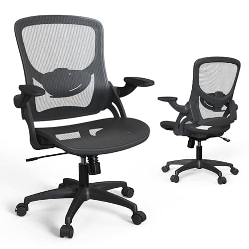 KIZECK Modern Ergonomic Mesh Home Office Computer Desk Chair with Wheels and Height Adjustable Lumbar Support for Adult Student
