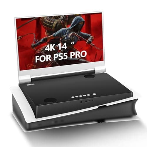 G-STORY 14" Inch IPS 4k 60Hz Portable Monitor Gaming Display Integrated with PS5 pro(not Included) 3840×2160 with 2 HDMI Ports,FreeSync,Built-in 2 of Multimedia Stereo Speaker