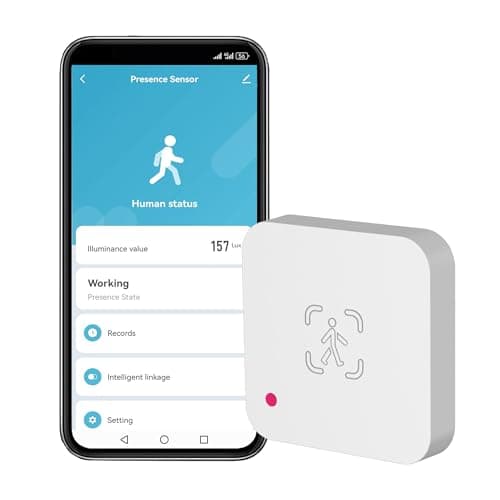 WiFi Human Presence Sensor: Smart Motion Sensor with App Notification Alerts, mmWave Radar Detector, Zone Positioning, Human Body Exists Sensor for Home Security & Home Automation